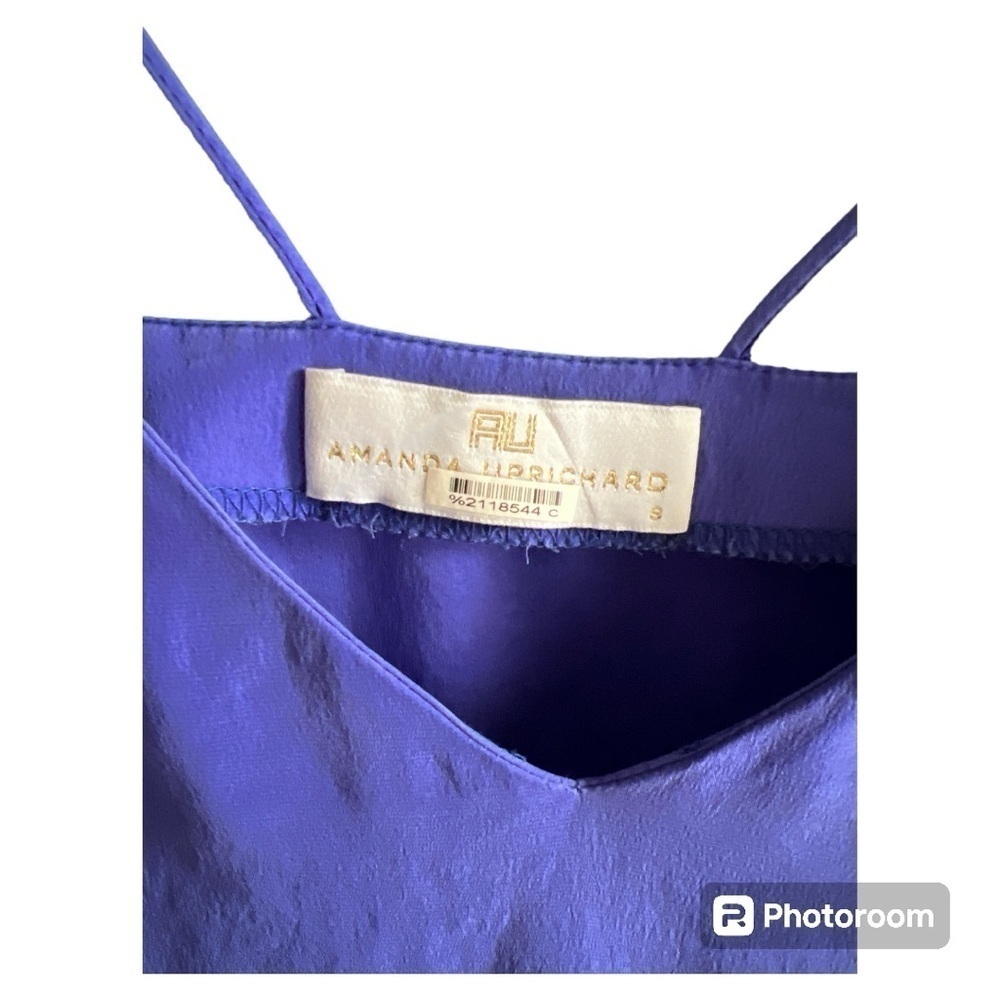Amanda Uprichard EUC cobalt blue silk tank top size small - Picture 3 of 4